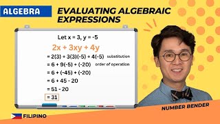 EVALUATING Algebraic Expressions in Filipino  ALGEBRA  PAANO [upl. by Yeleek]