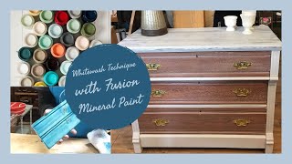 Whitewash Technique with Fusion Mineral Paint Final [upl. by Einial]