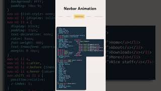 Navbar animation effect using HTML CSS navbar menu animatedmenu shorts shortsfeed webdesign [upl. by Docia488]