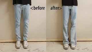 How to flare jeans Gallery Dept LA flare denim DIY [upl. by Enywad492]