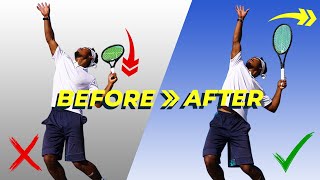 How To Generate EFFORTLESS POWER On The Tennis SERVE In 3 Steps [upl. by Earezed]