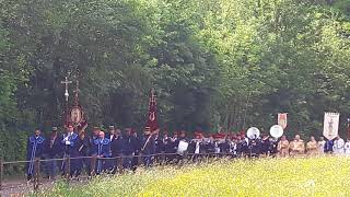 Ascension Gerpinnes 2018 6 Sortie de la châsse Sainte Rolende 2ème tour [upl. by Anytsirk]