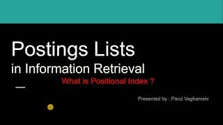 9 Posting List in Index  Information Retrieval [upl. by Cybil649]