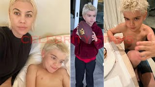 Kourtney Kardashians Son Reign Disick NEW Blonde Hairstyle Matching to His Mommy [upl. by Cown842]