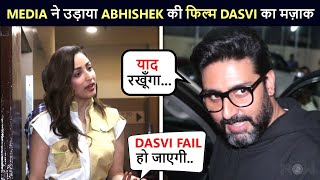 Abhishek Bachchans WITTIEST Reply To Media After He Makes Fun Of His Film Dasvi Yami Reacts [upl. by Lanod]