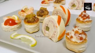 Aperitivos fáciles rápidos y económicos con Pan de Molde  Canapés Variados 6  Tonio Cocina [upl. by Ahsieket554]