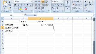 Trigonometry Functions in Excel  Tangent Cosine Inverse Sine [upl. by Nihs370]