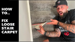 How To Fix Loose Or Baggy Stair Carpet  DIY carpet diy homeimprovement flooring howto stairs [upl. by Loyce]