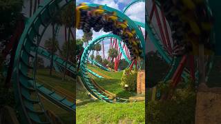 Iconic interlocking corkscrews on Kumba at buschgardenstampa rollercoaster [upl. by Joab]