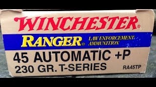 45 ACP 230gr P JHP Winchester RangerT RA45TP Vs Pork Shoulder [upl. by Fortune]