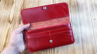 Make a womans leather walletleather wallet for women [upl. by Idel]