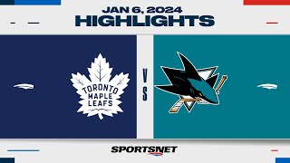 NHL Highlights  Maple Leafs vs Sharks  January 6 2024 [upl. by Anicul23]