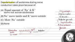 Depolarisation of axolemma during nerve conduction takes place because of [upl. by Meldon]