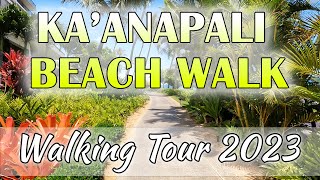 Kaanapali Beach Walk Trail Walking Tour Lahaina Maui Whalers Village Black Rock 4k Kaanapali [upl. by Ailenroc221]