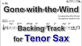 Gone with the Wind  Backing Track with Sheet Music for Tenor Sax [upl. by Miof Mela]