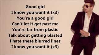 Robin Thicke  Blurred Lines feat TI and Pharrell Lyrics on Screen HD [upl. by Anemaj450]