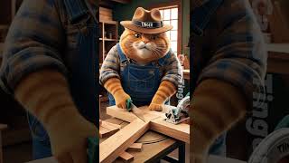 Tinger Becomes a Carpenter cat kucing cute kucinglucu catlover kitten funny kitty kittten [upl. by Noned]