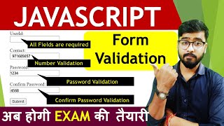 Form Validation in JavaScript  Complete Form Validation  JavaScript Tutorial [upl. by Ellehcir614]