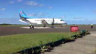 Air Rarotonga Saab 340 taxi  AIT Aitutaki Airport [upl. by Naujd]