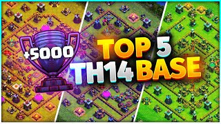 TOP 5 Best TH14 LEGEND BASE LINKS at 5000 Trophies  Clash of Clans Base Layouts [upl. by Eciralc]