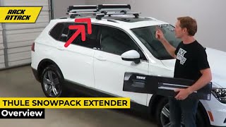 Thule SnowPack Extender Ski  Snowboard Carrier Overview And Install [upl. by Amlez350]