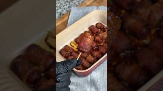 Candied Bacon Wrapped Weenies texasbbq bbqfood recipe americanbbq [upl. by Yditsahc530]