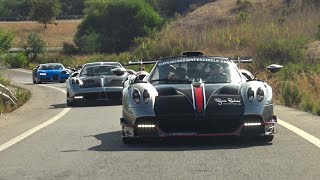 Supercar Owners Circle on Route Hypercars Accelerating amp Leaving 2023 Spain Jesko Zonda F Huayra [upl. by Ocisnarf]