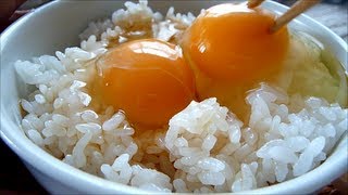 Eating Japanese food ”2 raw eggs over rice” [upl. by Lleroj]