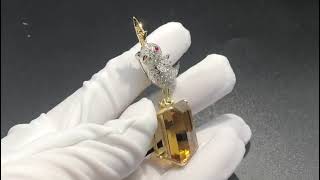 Tiffany Schlumberger Bird on a Rock Platinum and 18k Yellow Gold Diamond Citrine Clip Brooch [upl. by Gnemgnok984]