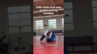 Collar choke from knee on belly countering opponents push bjj jiujitsu Choke submission gi [upl. by Nosahc]