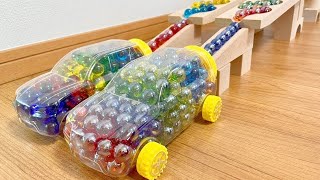 Marble Run Race  HABA Slope amp Retro Makita Truck Excavator Garbage Truck Dump Truck Ambulance [upl. by Aehsrop]