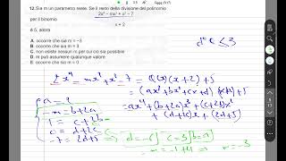 Simulazione Test Ingresso Politecnico Torino Parte Algebra parte 1 [upl. by Farmer240]