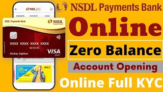 NSDL Payments Bank Online Zero Balance Account Opening  nsdl payment bank account opening online [upl. by Aicele]