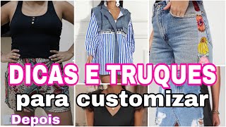 Muitas dicas e truques para customizar roupas  respondendo as inscritas 11 como consertar roupas [upl. by Attemaj]