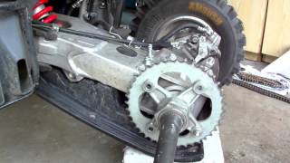 Replacing Chain and Sprockets Quad Atv Suzuki LTZ 400 [upl. by Eseilenna]