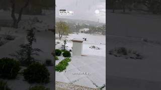 Large Hail in Texas  AccuWeather [upl. by Ydderf552]