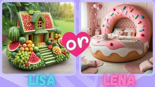 LISA or LENA FRUITS🍎🍌🍉🍩🥓🥯 lisa lena lisaorlena lisaandlena viral trendingvideo [upl. by Oznola688]