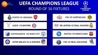 OFFICIAL ROUND OF 16 DRAW RESULTS 202324  ROAD TO LONDON 2024  UEFA CHAMPIONS LEAGUE [upl. by Rakia]