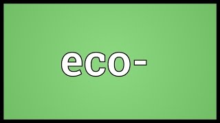 Eco Meaning [upl. by Sordnaxela]