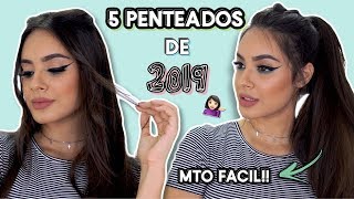 5 penteados FÁCEIS de 2019  Ju Leme [upl. by Rahas871]