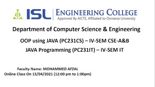 JAVA Session 3 Java Buzzwords [upl. by Airenahs691]