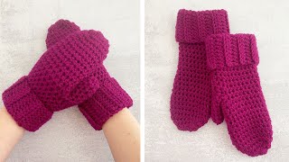 HOW TO CROCHET MITTENS FOR BEGINNERS  Crochet Boysenberry Mittens Tutorial [upl. by Yrreg481]