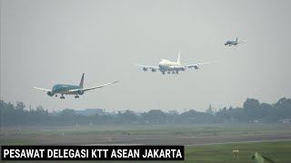 Kedatangan Pesawat Delegasi KTT ASEAN Jakarta 2023 di Bandara SoekarnoHatta [upl. by Tennek495]