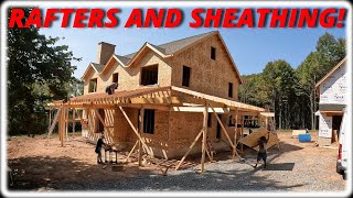 Finishing The Rafters And Sheathing The Porch Roof [upl. by Notnelc]