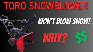 TORO Snowmaster Personal Pace Snowblower WONT Blow WHY [upl. by Flossi]