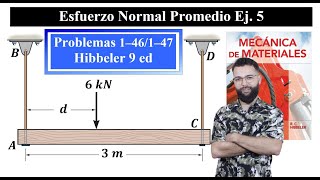 Esfuerzo Normal Promedio  Ej 5  Problemas 1–46 y 1–47 Hibbeler 9 ed [upl. by Kali]