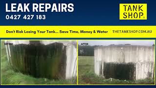 leaking concrete water tank repair process  this video shows how to repair leaking tanks [upl. by Enomed887]