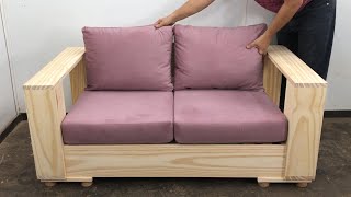 Sillón moderno para dos personas muy Bonito y Fácil de hacer [upl. by Lanrev]