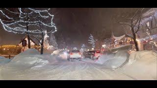 The Big Bear Blizzard update Snow drive near the Lake Bear Mountain and the Village 22523 snow [upl. by Queen364]