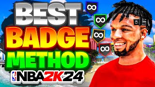 THE BEST amp FASTEST WAYS TO GET MAX BADGES AND HIT 99 OVERALL WITHOUT BUYING VC IN NBA 2K24 [upl. by Sollie]